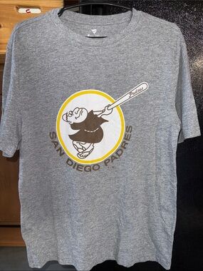Fanatics Heather Gray Logo Tee with White Print